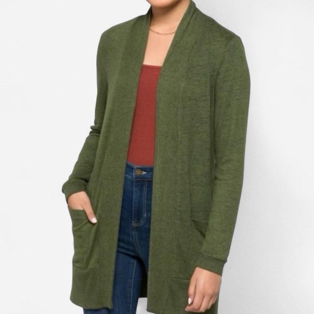 NWOT Bobeau Green Cardigan Long Sleeve - Sz S